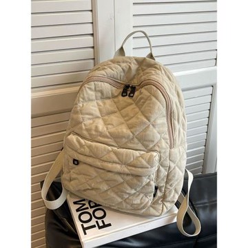 今年流行包包菱格棉服雙肩包女2024新款大容量背包休閑學生旅行包