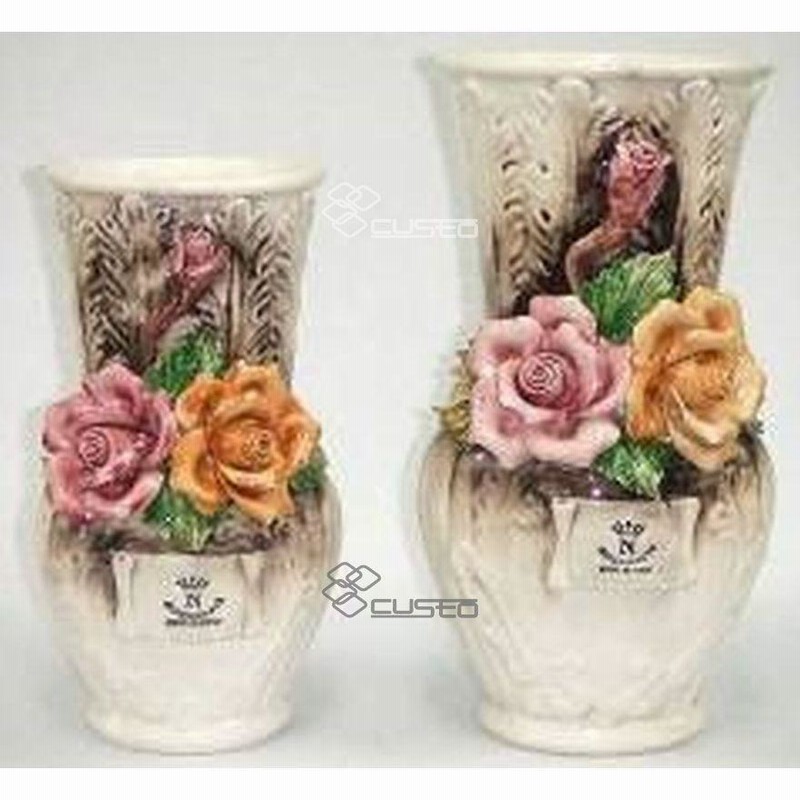 花台 イタリア家具 陶器 花瓶 輸入家具 クラシック家具