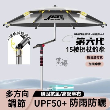 精品🔥釣魚傘 新款釣傘 拐杖釣魚傘 垂釣加厚 黑膠手杖 防豪雨防曬 折疊露營傘 釣魚專用傘 萬向大釣傘 防風釣魚傘