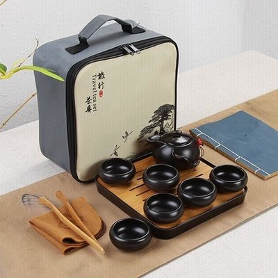 中国茶道具 茶器セット 収納バッグ付 cm2-16