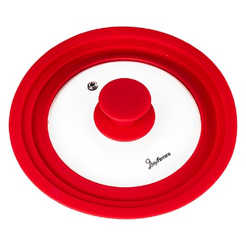 LuigiFerrero Atlanta 可排氣矽膠鍋蓋 紅色 21.5cm 適用多種鍋具  1個