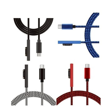 【公頭充電線】適用 微軟 Surface Book 1 / 2 / 3 Type C PD 15V 塑膠 編織線