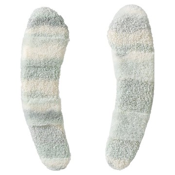 FaSoLa 日本 加厚易可絨保暖馬桶坐墊貼  1組  綠色條紋  38 x 11 x 1.8cm