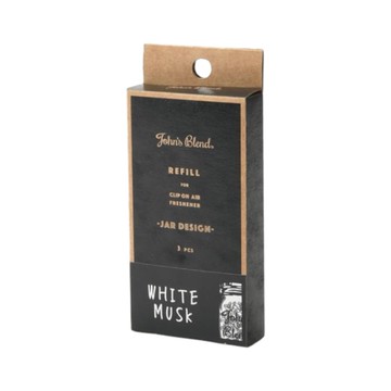 日本 John’s Blend 經典罐造型車用香氛夾-白麝香【補充包】 3入 (JOB040)