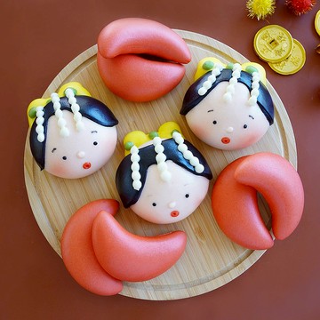 美姬饅頭 聖筊媽祖造型饅頭 一盒6入