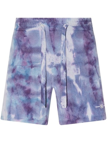 AMIRI - tie-dye knitted shorts - men - Cotton - S - Purple