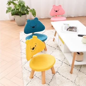 兒童布藝全實木靠背小凳子經濟型創意現代簡約家用小矮凳板凳椅子