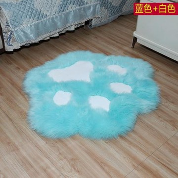 貓爪造型高低毛地毯 兒童房 客廳 可愛座墊 家用臥室床邊卡通地墊
