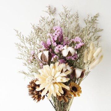 富貴花開 Lmdec 牡丹情人草勿忘我干枝手工干花束裝飾花新房送禮