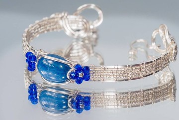 金屬編織~花籃手環~藍晶石