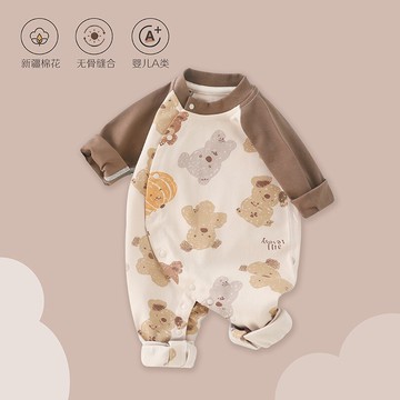 新生嬰兒連體衣服初生純棉無骨哈衣爬服寶寶和尚服秋季長袖連體衣鑫弘-萌寶童裝可開發票