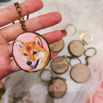 客製寵物人物木頭鑰匙圈