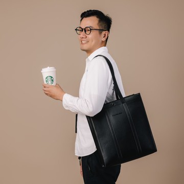 星巴克都會皮革托特包