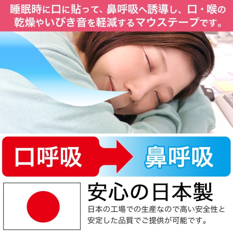 口閉じテープ 鼻呼吸テープ 安眠グッズ いびき マウステープ 幅広 いびき軽減 くちとじテープ 睡眠グッズ 口呼吸テープ イビキ 軽減