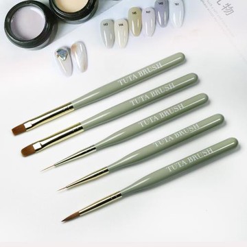 日式美甲筆刷套裝軟毛初學者常用圓頭平頭多功能彩繪拉線描繪筆