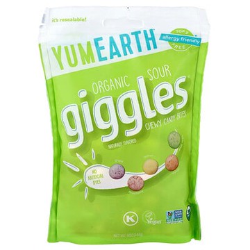 YumEarth, Organic Giggles®，耐嚼糖果，酸味，5 盎司（142 克）