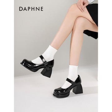 達芙妮高跟瑪麗珍女鞋2026春季新款法式單鞋厚底小皮鞋粗跟高跟鞋