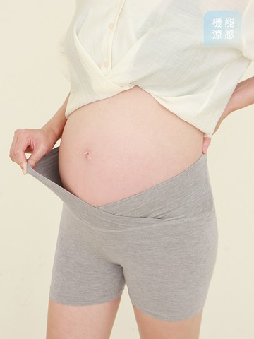 莫代爾托腹交叉腰頭可調節孕婦內搭褲
