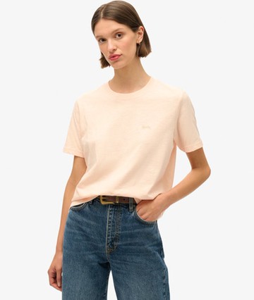 Superdry Women's Essential Logo Slub T-shirt Pink Size: 8