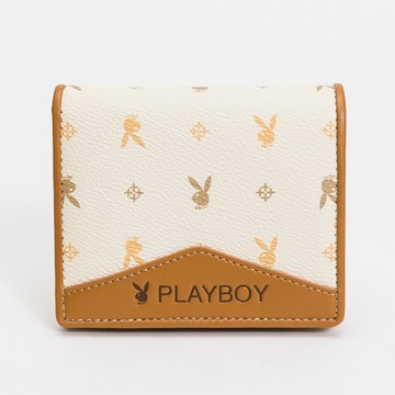 PLAYBOY - 壓扣短夾 Dynamic系列 - 米色