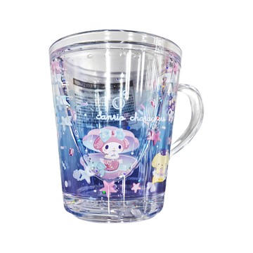Sanrio 三麗鷗 流體雙層單耳塑膠杯 250ml  藍色  1個