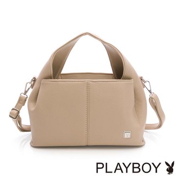 PLAYBOY - 手提包附長背帶  Fluffy系列 - 卡其色