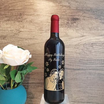 訂製 |生日禮物—生日紅酒|人像雕刻