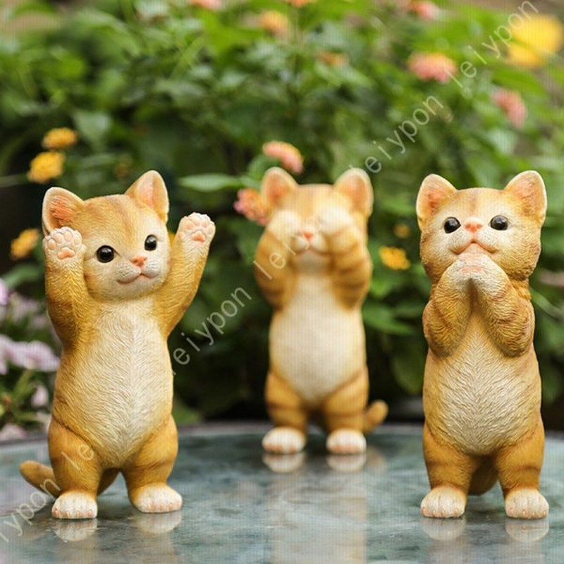 今年の新作から定番まで！ インテリア小物 猫の置物 セット オブジェ