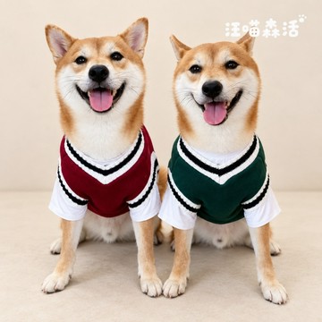 【汪喵森活】 學院風毛衣 包芯紗 寵物服飾 秋冬服飾 狗衣服 寵物服飾 西高地 比熊 柯基 法鬥 柴犬 米克斯 貴賓狗