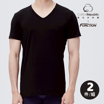 【棉花共和國品牌館】【Function】舒爽清新快乾涼感衣V領-2件組(日本涼感 輕薄排汗 男上衣)