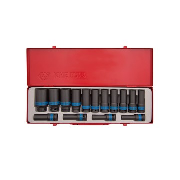 KING TONY 專業級工具 15件式 1/2"(四分)DR. 氣動六角長套筒組 KT4415MP