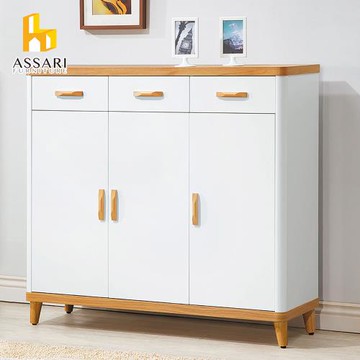 【ASSARI】溫妮三門3抽4尺鞋櫃(寬121*深40*高113cm)