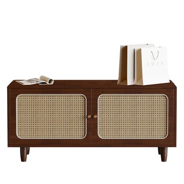 【HappyLife】實木編藤風換鞋凳 80公分 Y11055原木