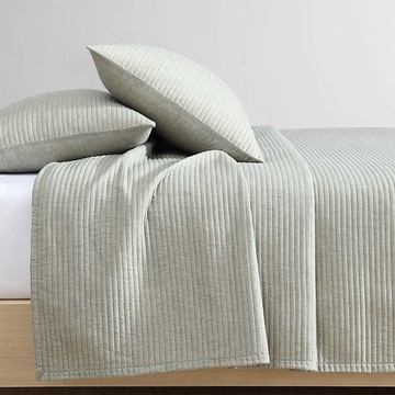 Calvin Klein Mini Channel Stitch Solid 3 Piece Quilt Set, Queen