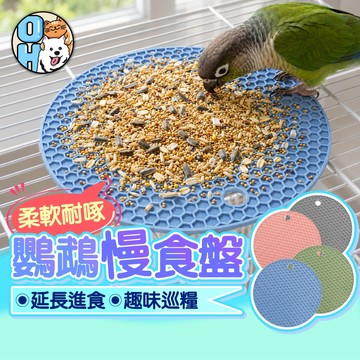 【歐豆K】鸚鵡慢食盤 鳥用緩食盤 鸚鵡餵食器 鳥飼料盤 覓食慢食墊 蜂窩餵食墊 慢速進食墊 覓食玩具 益智玩具 寵物用品