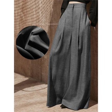爆款經典版型系列 冬季高級灰高腰顯瘦休閑闊腿褲高級墜感甩褲女