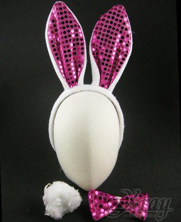 三件式兔耳裝飾組，過年春節尾牙/萬聖節服裝/派對用品/舞會道具/角色扮演，X射線【W911841】