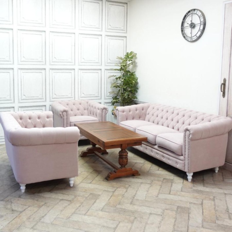 ベージュ ヴィンテージ チェスターフィールド風 ソファ レトロ 楽天市場】輸入家具 チェスターフィールド ソファ デザイナーズ