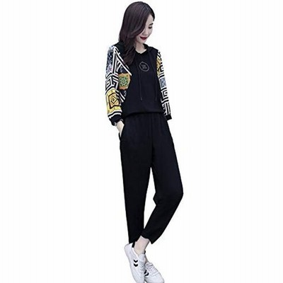 セットアップ レディース ロングパンツ ジャージ 上下 セット スウェット 秋 冬 春 パーカー 長袖 ゆったり おしゃれ ブラック 2xl 通販 Lineポイント最大get Lineショッピング