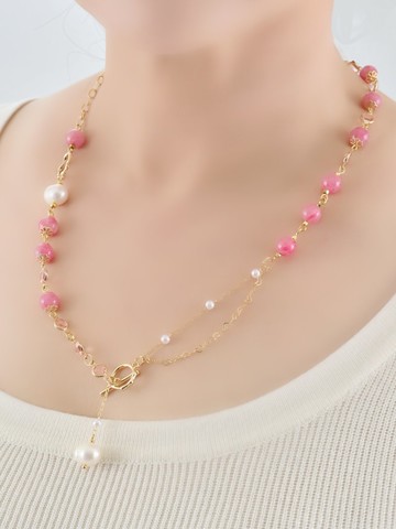 Hebe赫柏女神~初戀系列草莓晶珍珠項鍊~客製化生日送禮推薦