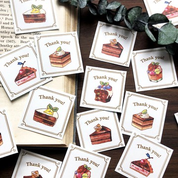 感謝貼紙 巧克力蛋糕 貼紙35張入