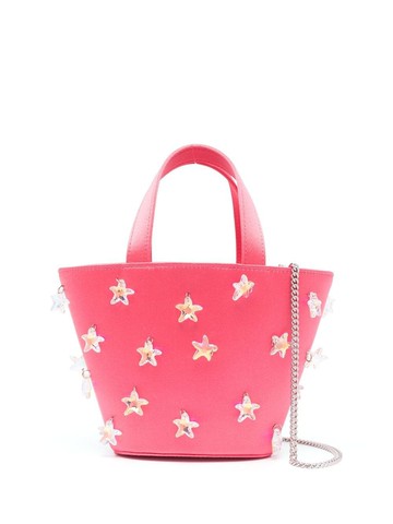 Amina Muaddi - star-embellished mini bucket bag - women - Fabric - One Size - Pink