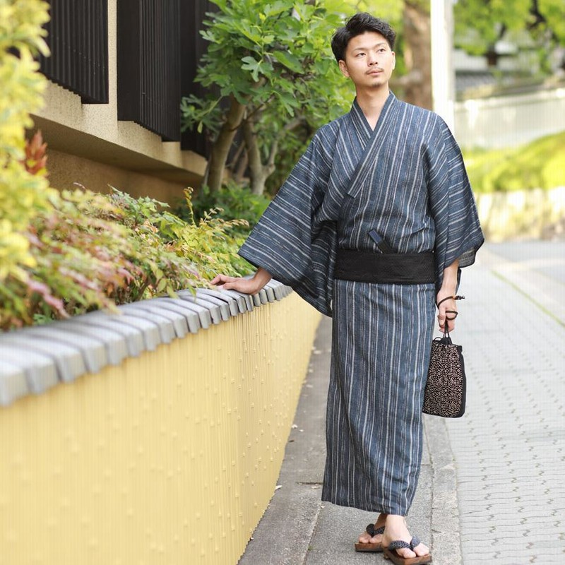 茶道稽古着 二部式 しじら織り 綿 【La mer bleue ここちよい (青い