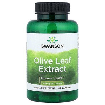 Swanson Vitamins, 橄欖葉提取物，500 毫克，60 粒膠囊