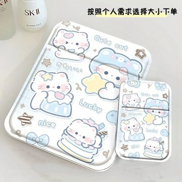 ❤️臺灣出貨呆萌星星小貓鏡子摺疊化妝鏡子收納學生便攜式宿舍梳妝鏡臺式高清✨好物甄選