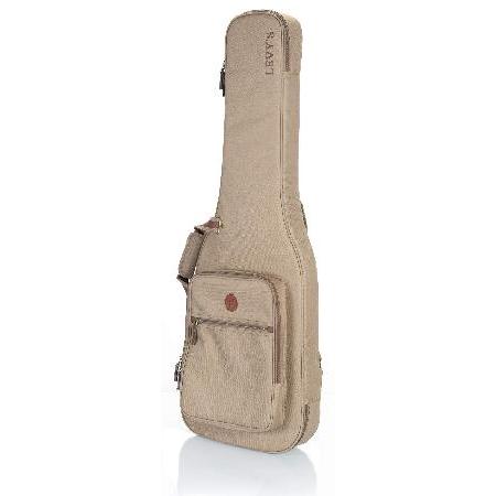 Levy's Leathers Deluxe Gig Bag for Electric Guitars with Padded Backpack Straps and Large Exterior Pocket; Tan (LVYELECTRICGB200)