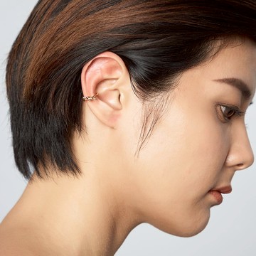 簡約單結耳扣 925銀厚鍍18K金 Simple Helix Earcuff