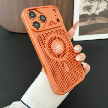 iPhone 透氣蜂巢散熱殼 磁吸膚感網孔設計 相容蘋果 18 17ProMax 17PRO 防摔手機殼
