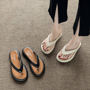 時尚人字拖女夏外穿新款網紅百搭仙女風厚底夾趾防滑涼拖鞋