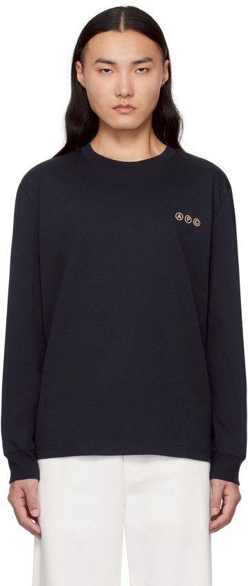 A. P.C. 海军蓝 Manche Longue Adresse T 恤